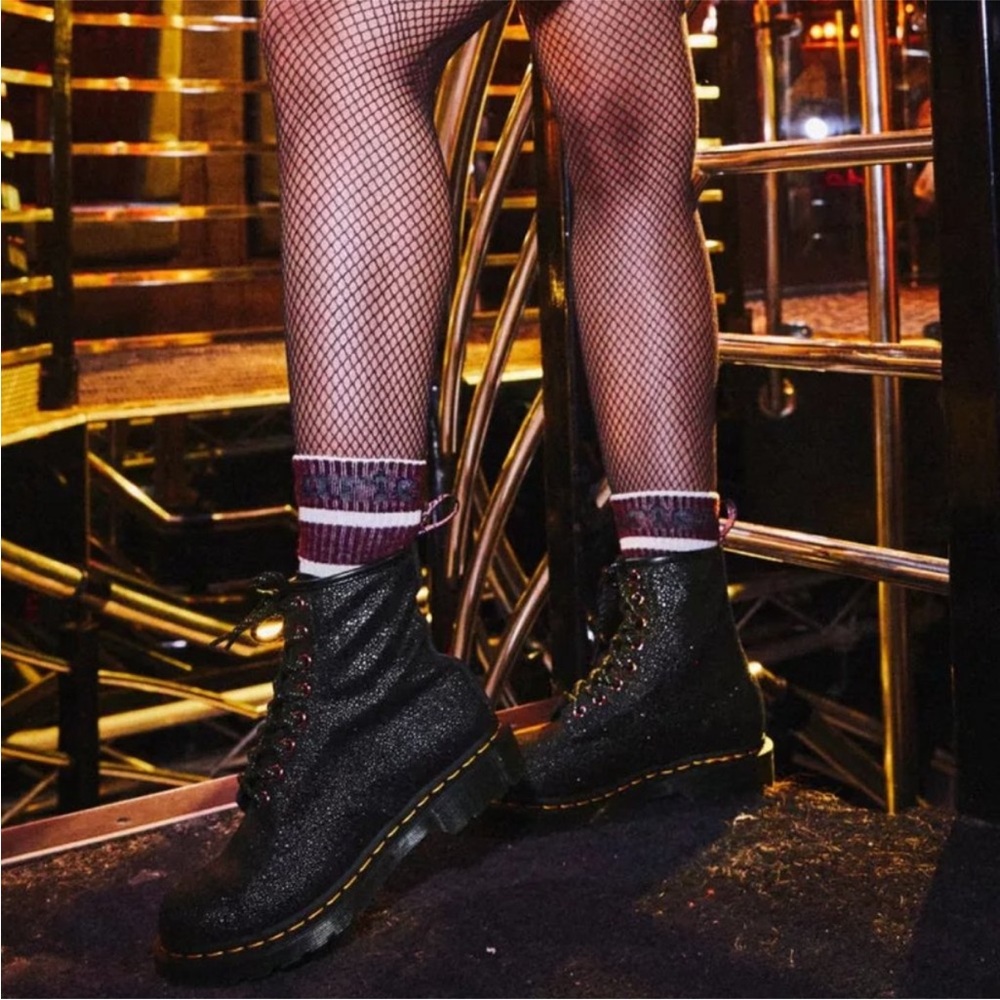 Dr. Martens 1460 BEJEWELED LACE UP BOOTS MSRP$190 Soft Suede Comfortable Unique